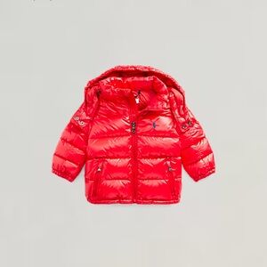 Toddler water repellent red down jacket size 18 months in great condition